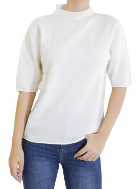 Maglia mezzo collo a maniche 3/4 morbida  misto cashmere 